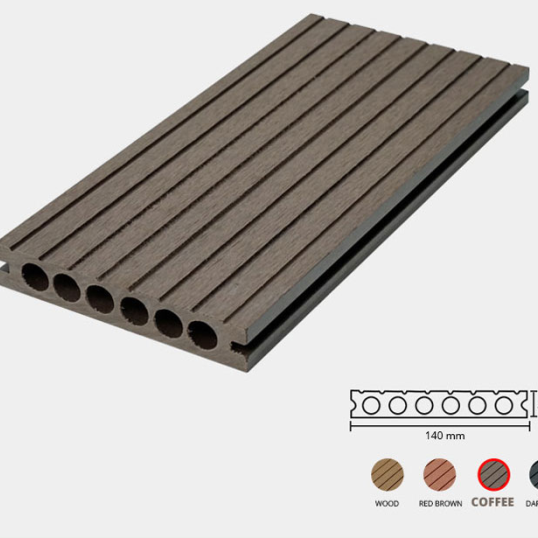 Sàn Gỗ Nhựa Ngoài Trời 140x25-6R Coffee