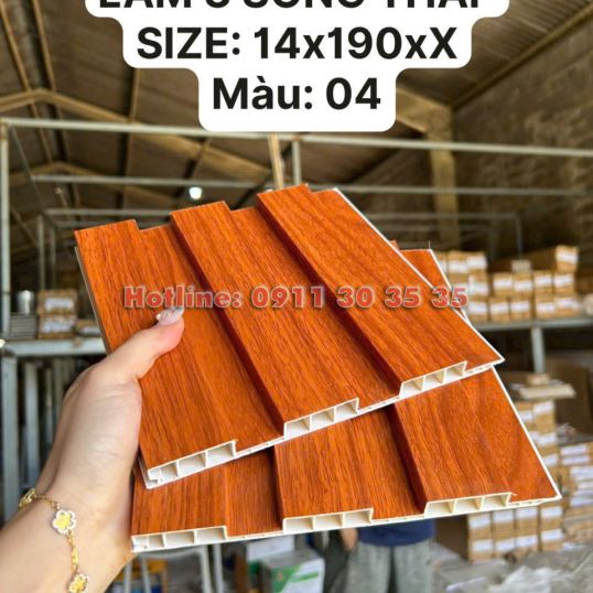 Lam 3 S&oacute;ng Thấp Nhựa Giả Gỗ| M&agrave;u 04