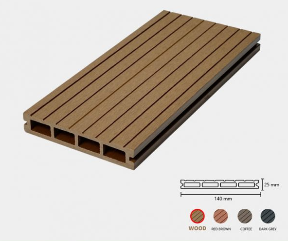 Sàn Gỗ Nhựa Ngoài Trời 140x25-4S Wood