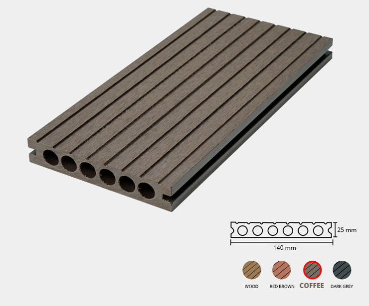 S&agrave;n Gỗ Nhựa Ngo&agrave;i Trời 140x25-6R Coffee