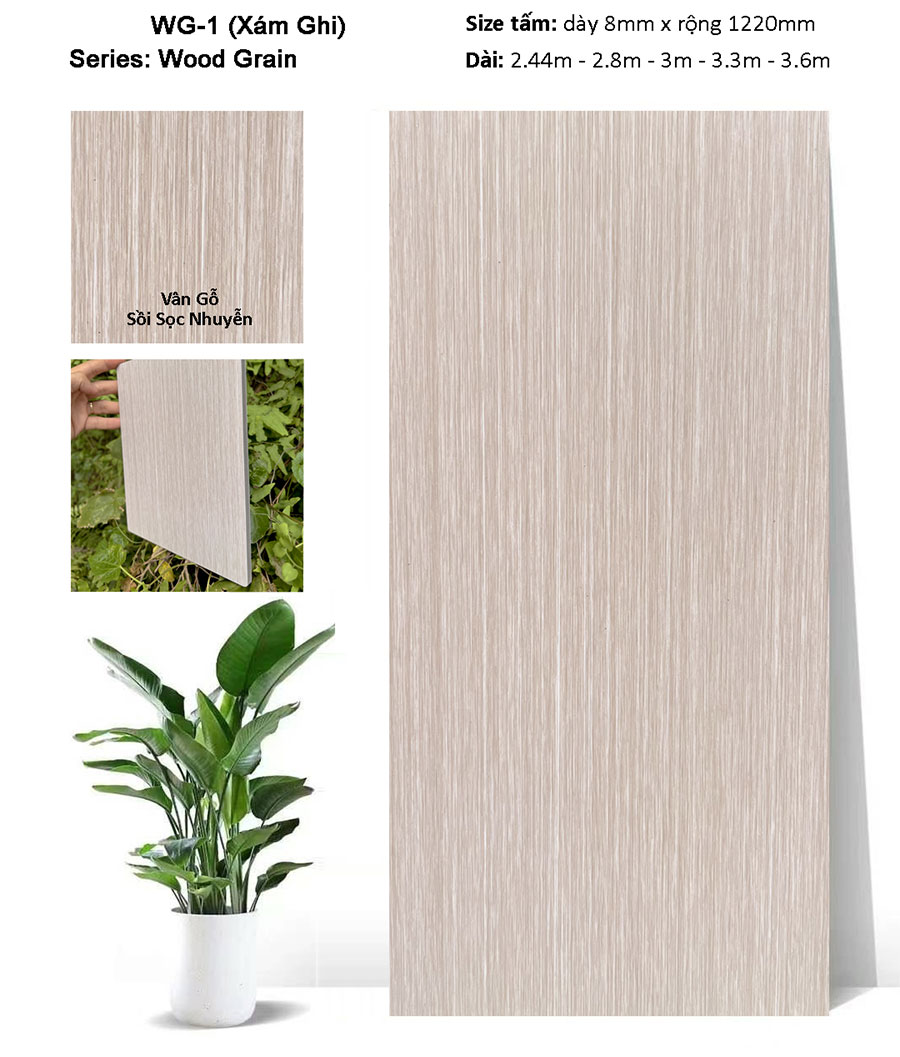 Tấm ốp than tre iWood WG-01 - Mẫu v&acirc;n gỗ